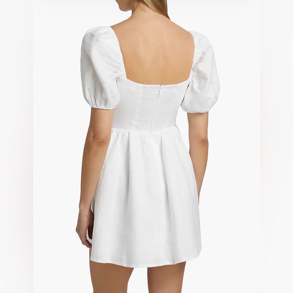 Reformation white puff sleeve mini dress size 2 - Picture 5 of 7